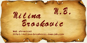 Milina Brošković vizit kartica